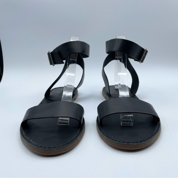 Madewell The Boardwalk Ankle Strap Sandals Black Leather Left 9.5 / Right 10 - Picture 9 of 17